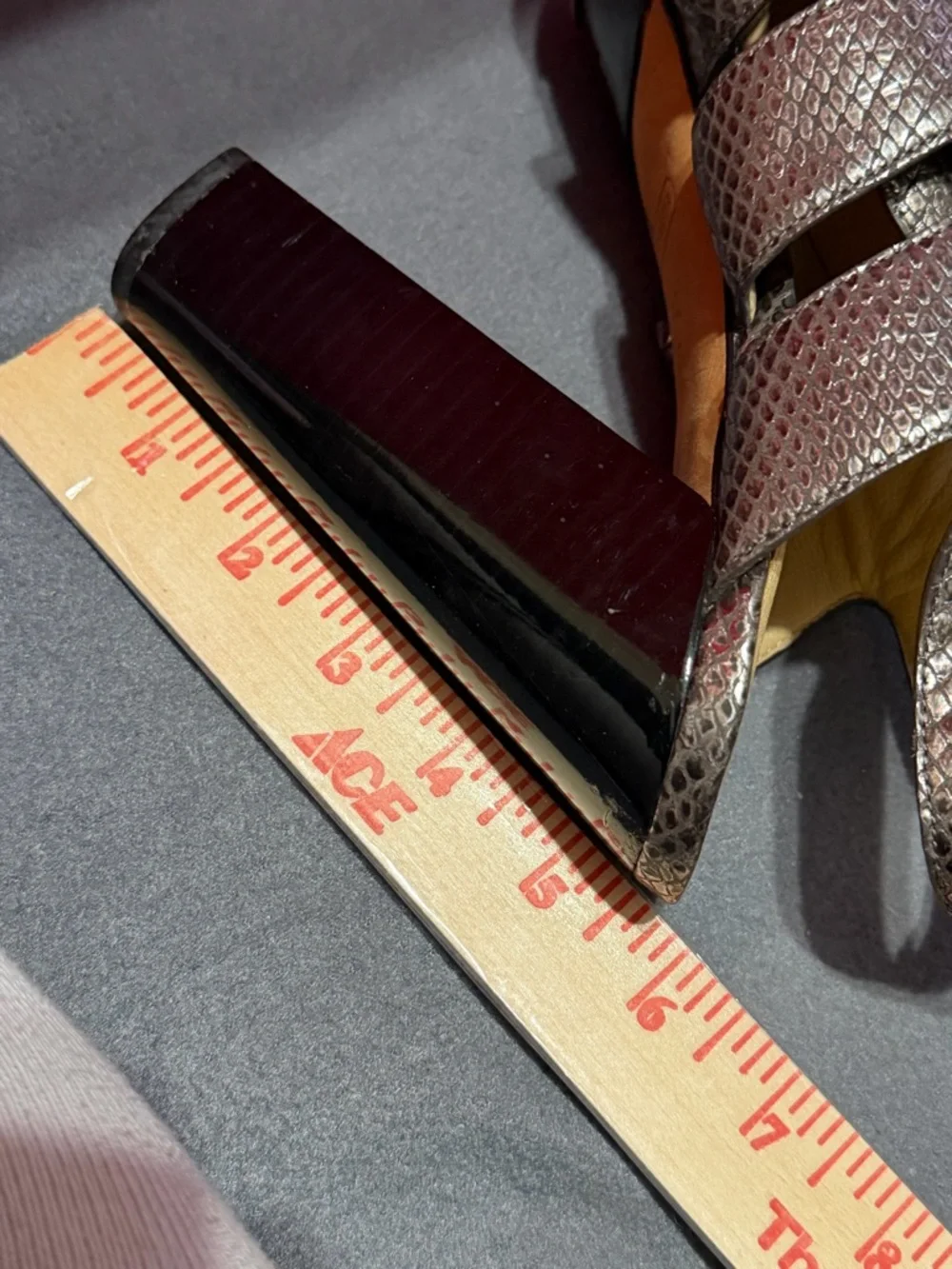 Coach Maureen Metallic Brown Snake-Embossed Leather Slingback Sandals - Picture 6 of 7